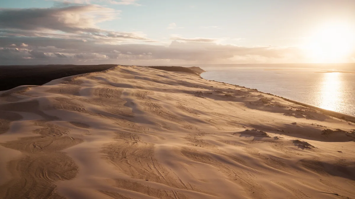 La dune du Pilat au soleil couchant